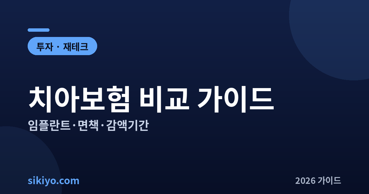치아보험 비교 임플란트 면책 감액기간 총정리