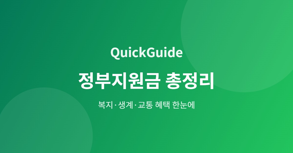 정부지원금 총정리 - 복지·생계 혜택 배너