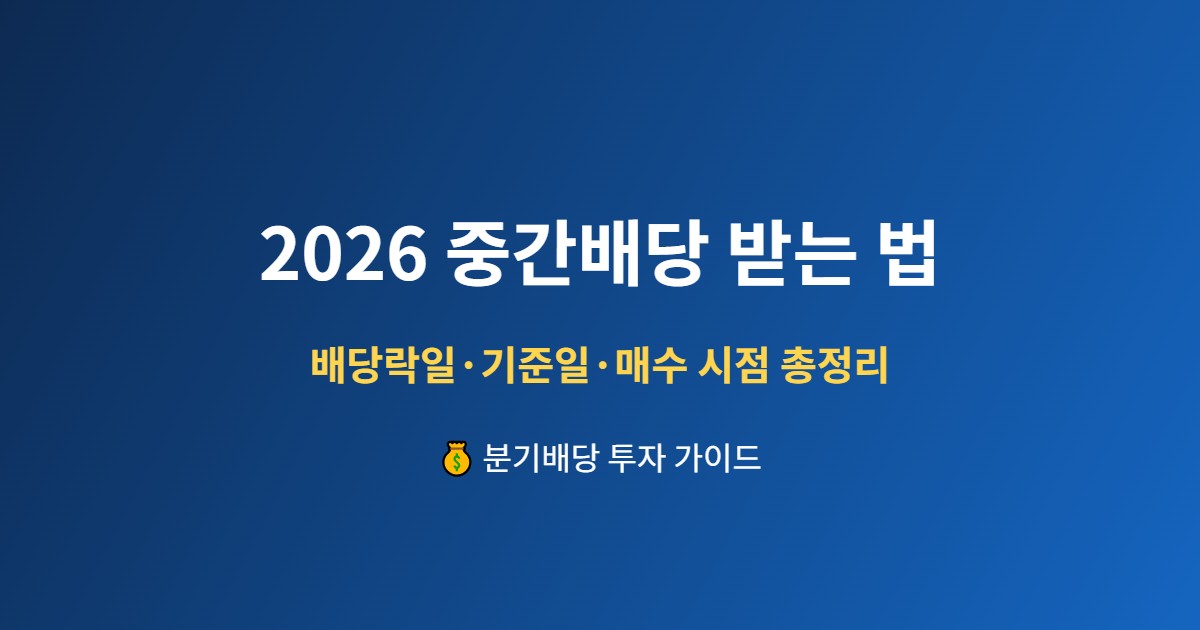 중간배당 받는 법 - 배당락일과 배당기준일 매수 시점 가이드