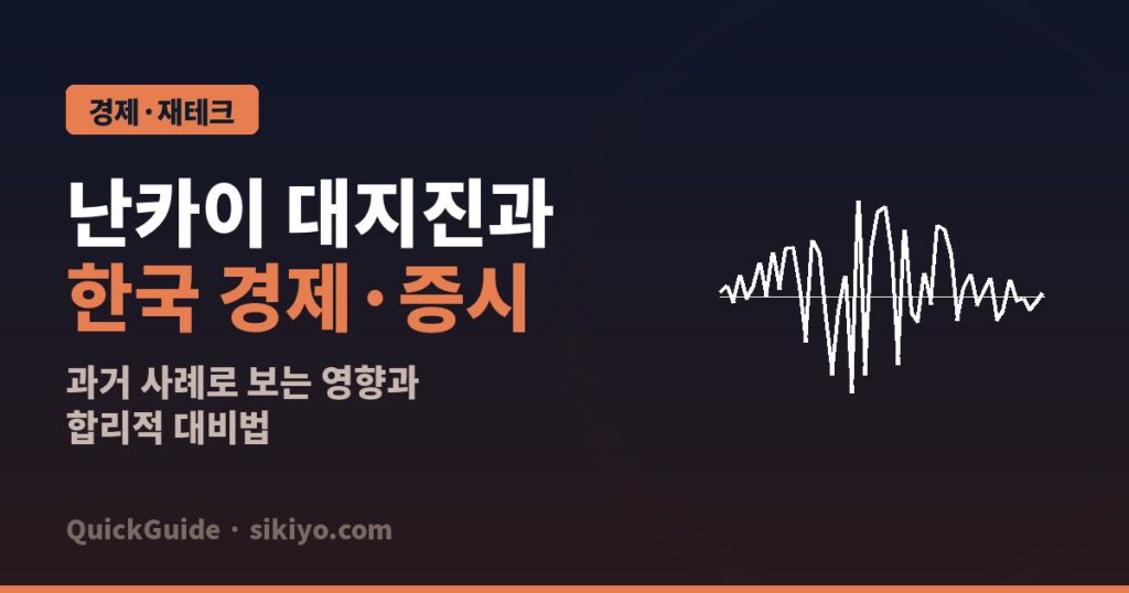 난카이 대지진 한국 경제